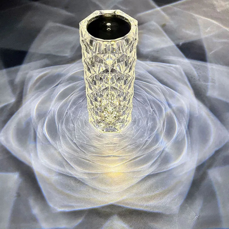 16 Colors Diamond Rose Crystal Lamp Bedside Acrylic Table Lamp | Led Diamond Touch Lamp With Remote