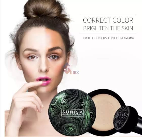 SUNISA Foundation Base 20g Waterproof Mushroom Head Air Cushion BB Cream Nude Liquid Foundations (with yanqina 36H liner )