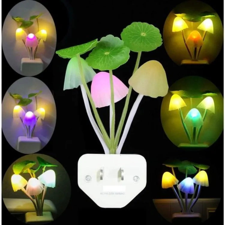 Mushroom LED Night Light For Home  (Random-Color)