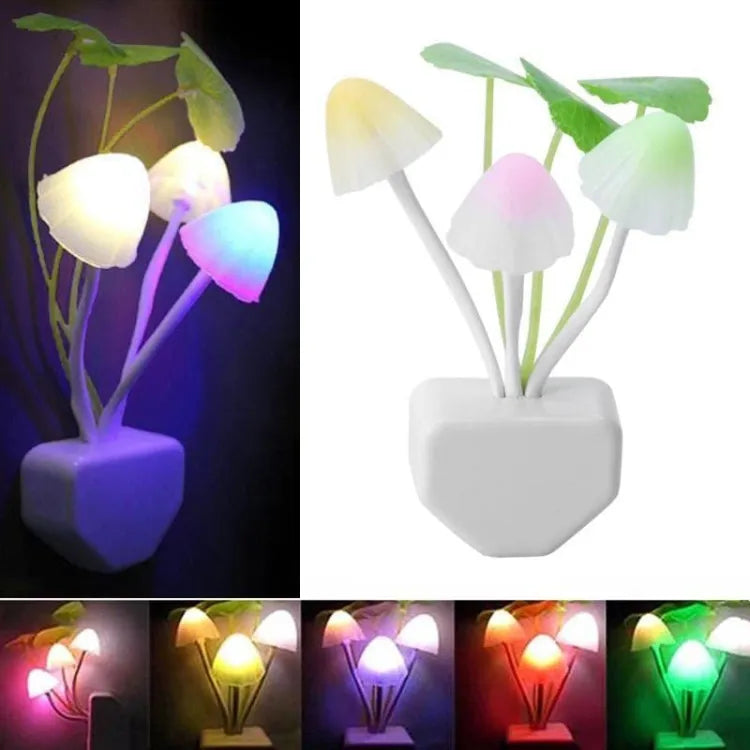 Mushroom LED Night Light For Home  (Random-Color)