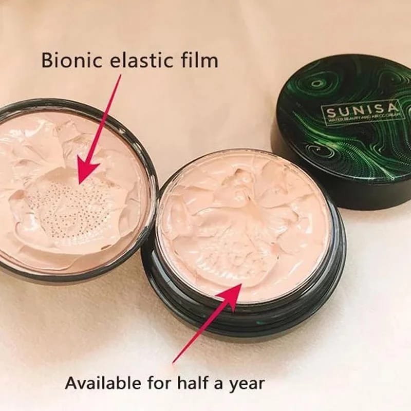 SUNISA Foundation Base 20g Waterproof Mushroom Head Air Cushion BB Cream Nude Liquid Foundations (with yanqina 36H liner )