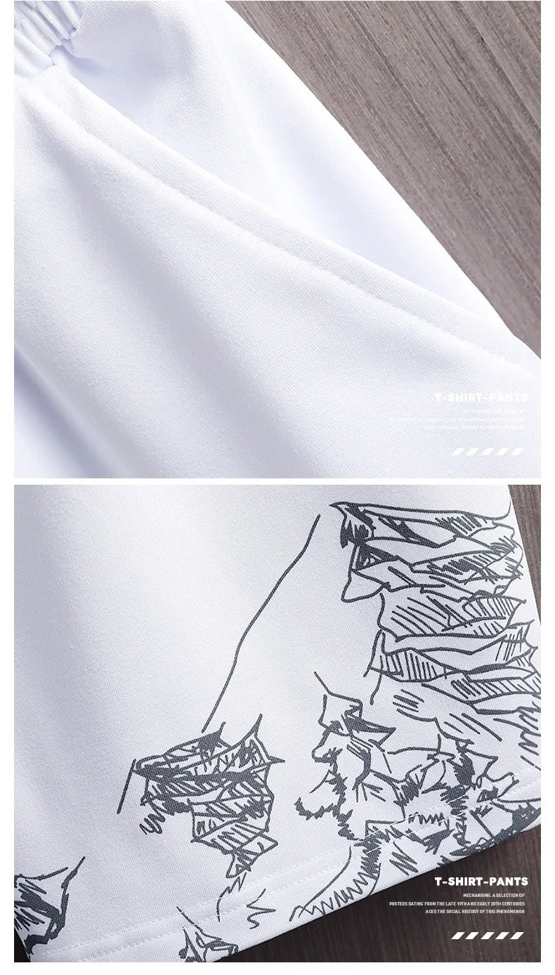 Summer white Astarya Tracksuit ( Tshirt + short) Fabric Polister - Large