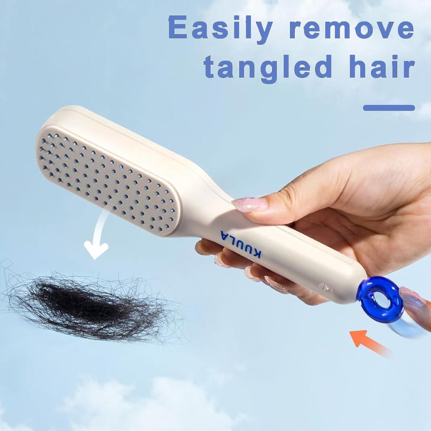 Self Cleaning Hair Brush, One-Click Cleaning Telescopic Hair Comb - Without box (Random Color)