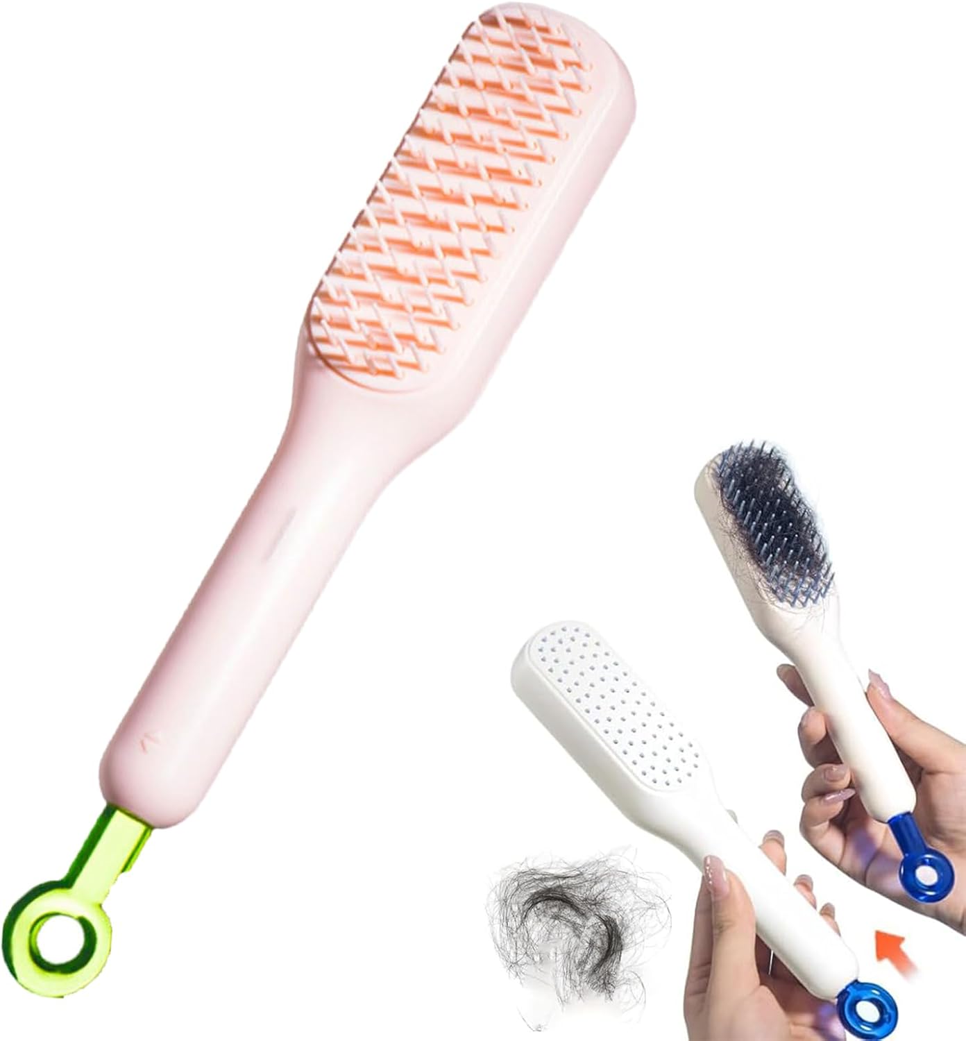 Self Cleaning Hair Brush, One-Click Cleaning Telescopic Hair Comb - Without box (Random Color)