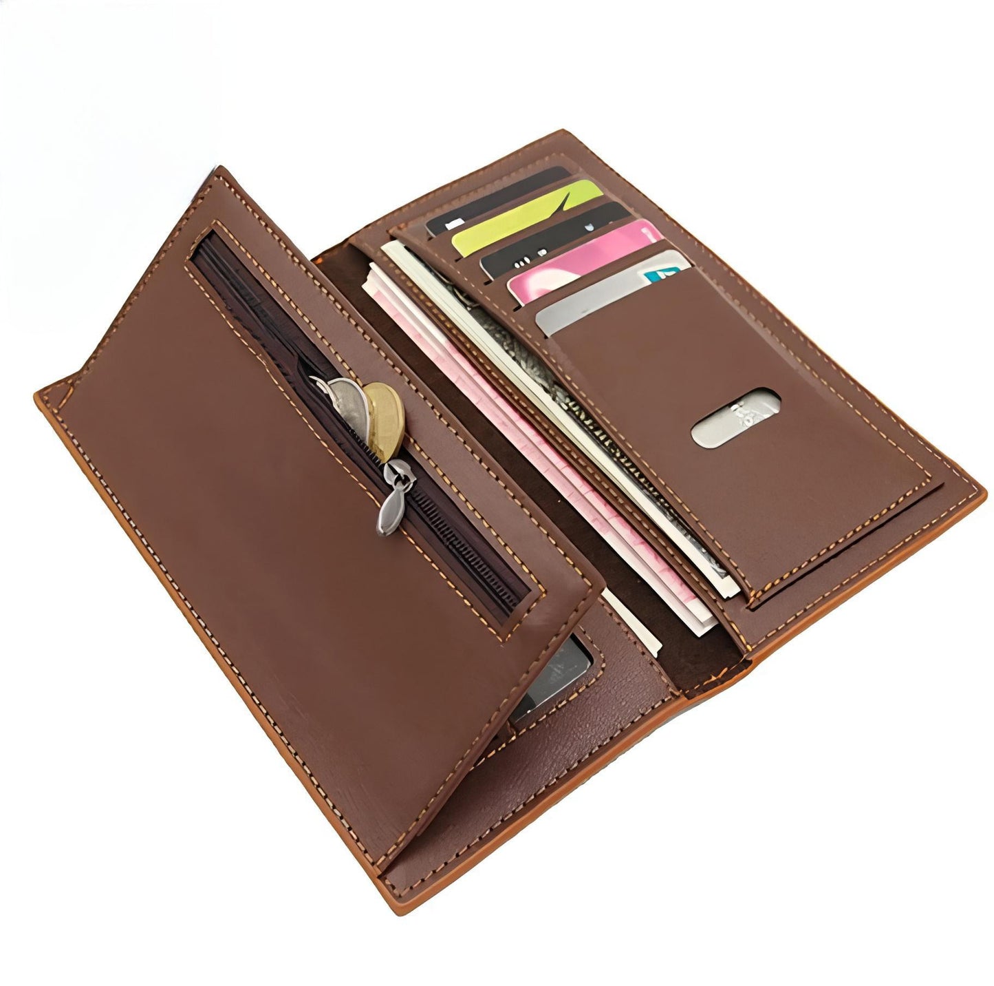 Slim & Stylish Long PU Leather Wallet | Unisex Clutch & Card Holder for Men & Women