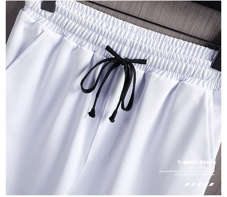 Summer white Astarya Tracksuit ( Tshirt + short) Fabric Polister - Large