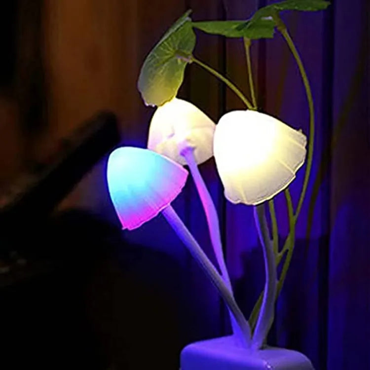 Mushroom LED Night Light For Home  (Random-Color)