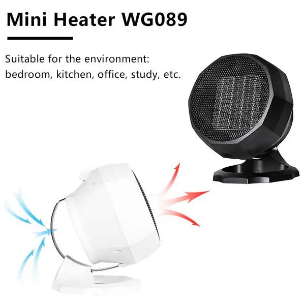 Miniature heater model WG-089.. Flexible 1800W Portable Electric Heater Fan Winter Warm Hot Fan Home Office Winter Warmer