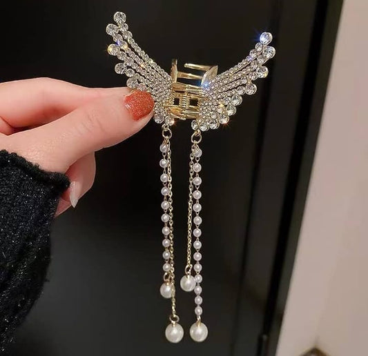 Zircon Butterfly Hair Claw – Korean Style Elegant Hair Clip