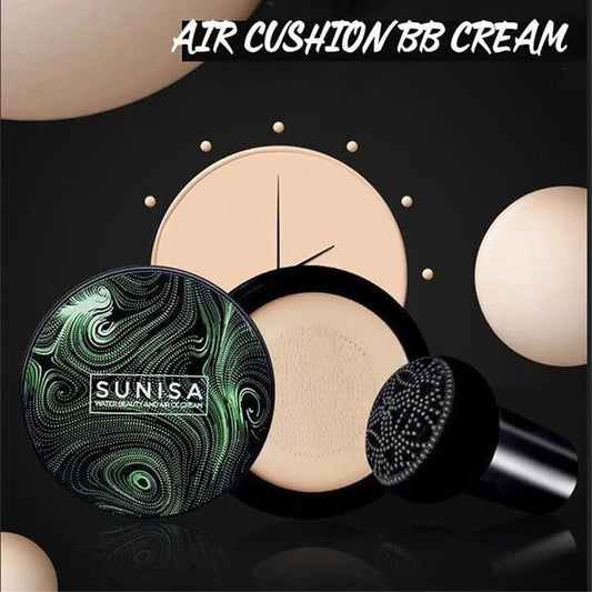 SUNISA Foundation Base 20g Waterproof Mushroom Head Air Cushion BB Cream Nude Liquid Foundations (with yanqina 36H liner )