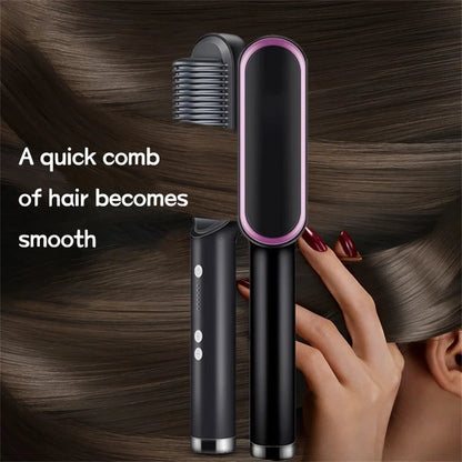 Hair Straightening Comb/Brush, Curling Comb Dual-Purpose Hair Straightener Styling Comb, Splint Does Not Damage The Inner Buckle for Professional Salon at Home (Random Color)