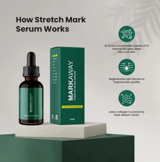 Markaway Stretch Mark Serum – Herbal Formula for Hydration, Toning &amp; Dark Spot Correction (30ml)