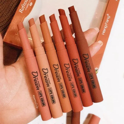 Hang Feng Dream Lipstick Pack – Premium Lip Colors in Papaya, Orange, Pink, Rust, Pumpkin & Tangerine Shades for Long-Lasting Smooth Finish