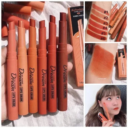 Hang Feng Dream Lipstick Pack – Premium Lip Colors in Papaya, Orange, Pink, Rust, Pumpkin & Tangerine Shades for Long-Lasting Smooth Finish