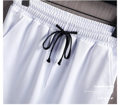 Summer white Astarya Tracksuit ( Tshirt + short) Fabric Polister - Large