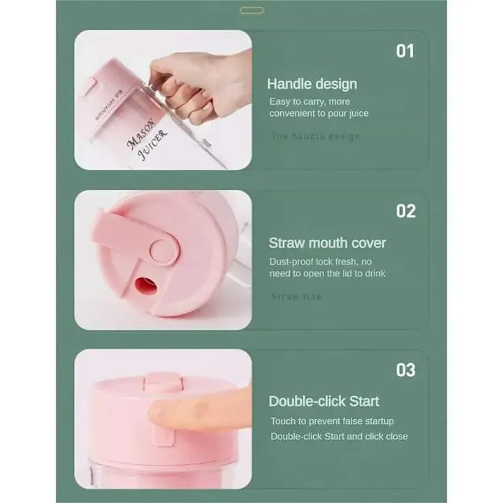 Deal pack of 2 - Electric Straw Juicer (500ml) and Coffee Beater (Random Color)