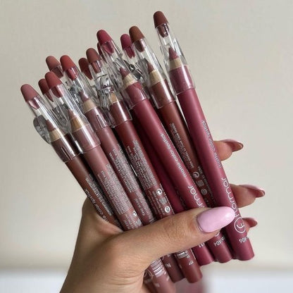Flormar Waterproof Lip Pencil Set Of 12 – Long Lasting, High Quality Lip Liners In Assorted Shades