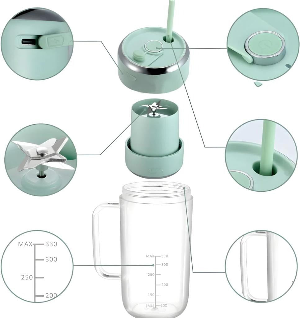 Deal pack of 2 - Electric Straw Juicer (500ml) and Coffee Beater (Random Color)