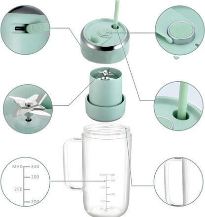 Deal pack of 2 - Electric Straw Juicer (500ml) and Coffee Beater (Random Color)